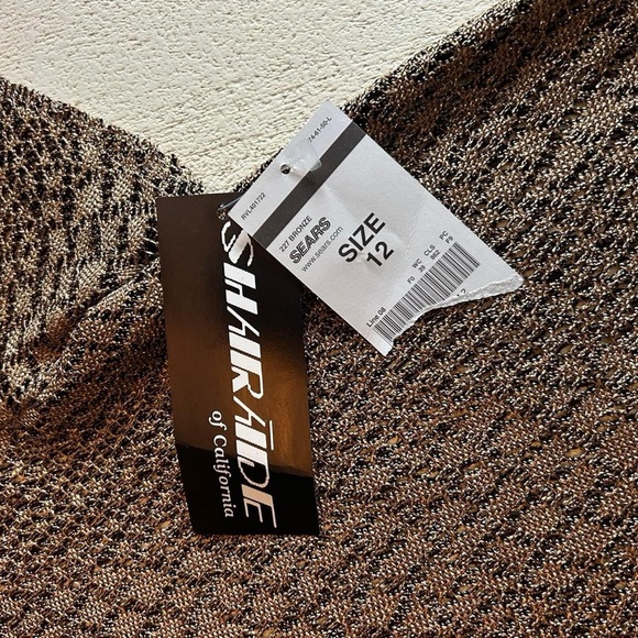 NWT -Vintage 90s SharAde Bronze Metallic Mesh Top | | Size 12 - Picture 6 of 8